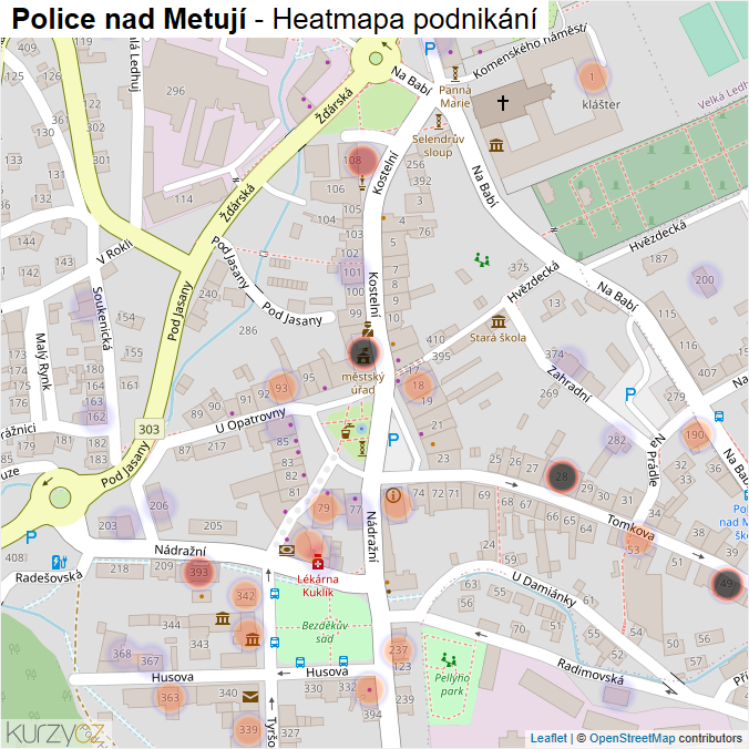Mapa Police nad Metují - Firmy v obci.