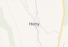 Hony v obci Police nad Metují - mapa části obce