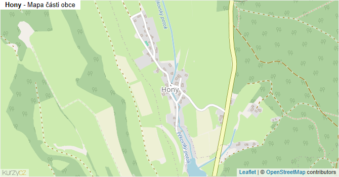 Hony - mapa části obce
