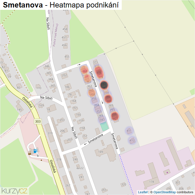 Mapa Smetanova - Firmy v ulici.