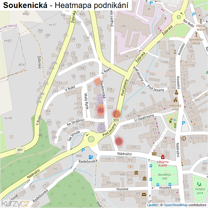Mapa Soukenická - Firmy v ulici.