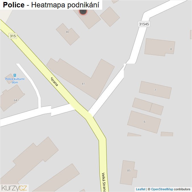 Mapa Police - Firmy v obci.