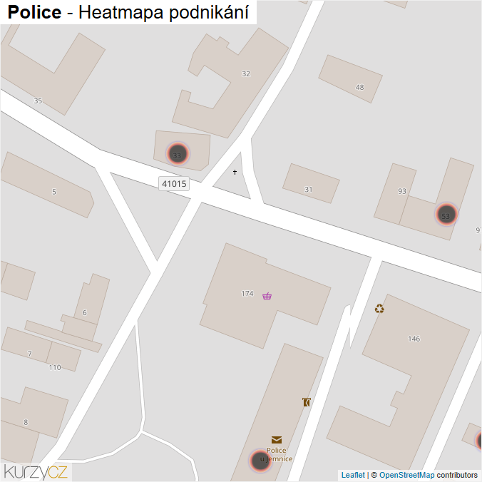 Mapa Police - Firmy v obci.