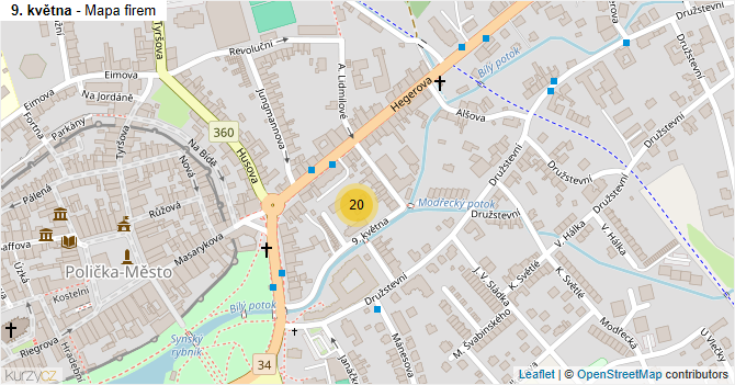 9. května - mapa firem