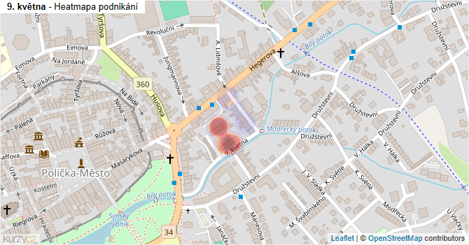 9. května - mapa podnikání