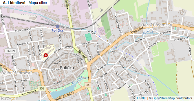 A. Lidmilové - mapa ulice
