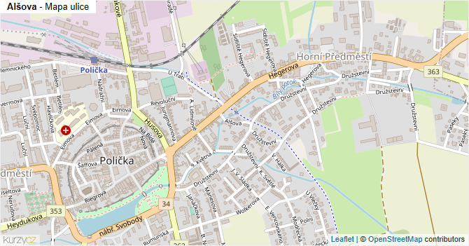Alšova - mapa ulice