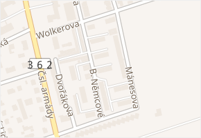 B. Němcové v obci Polička - mapa ulice