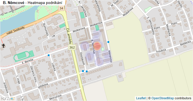 B. Němcové - mapa podnikání