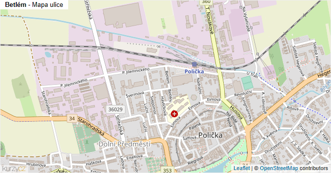 Betlém - mapa ulice