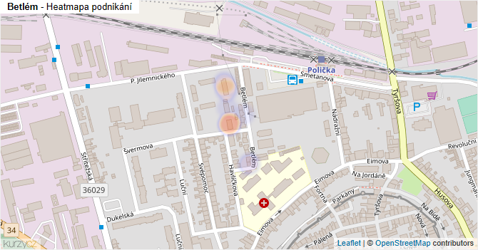 Betlém - mapa podnikání