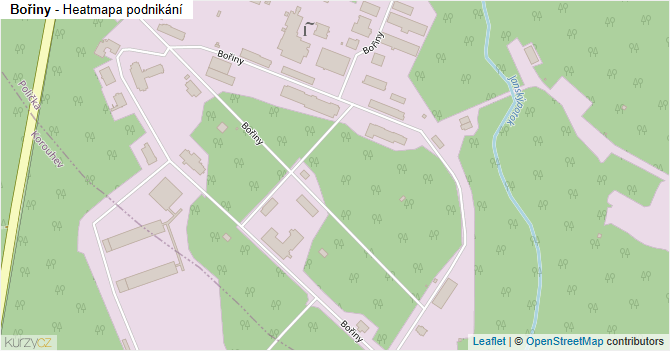 Bořiny - mapa podnikání