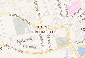 Dolní Předměstí v obci Polička - mapa části obce