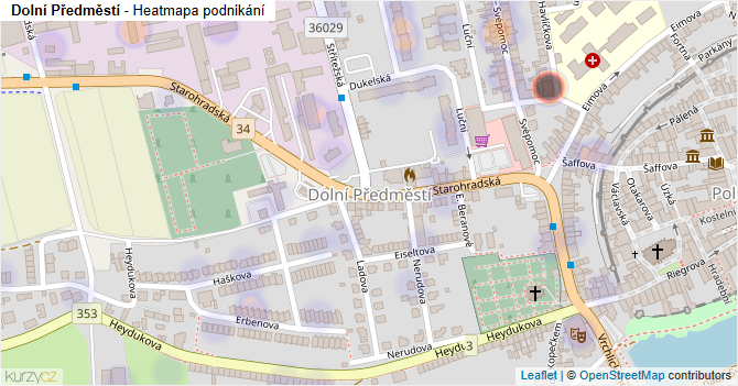 Dolní Předměstí - mapa podnikání