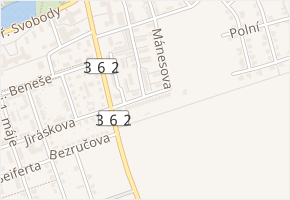 Dvořákova v obci Polička - mapa ulice