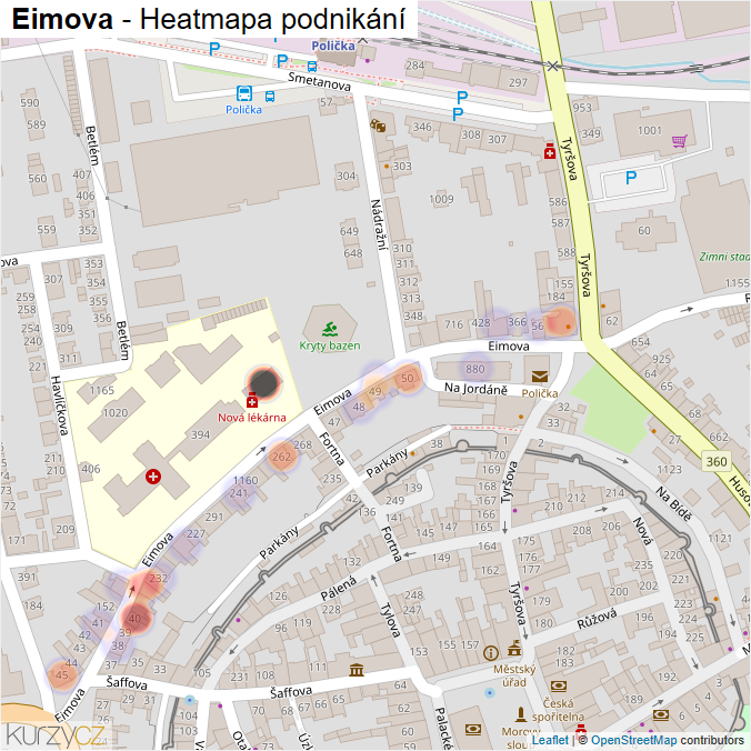 Mapa Eimova - Firmy v ulici.