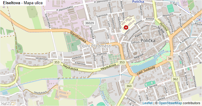 Eiseltova - mapa ulice