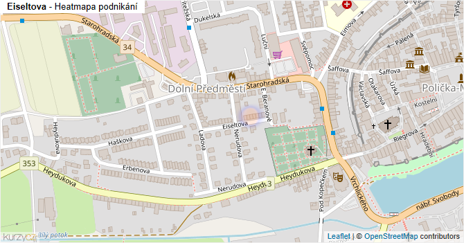 Eiseltova - mapa podnikání