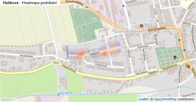 Haškova - mapa podnikání