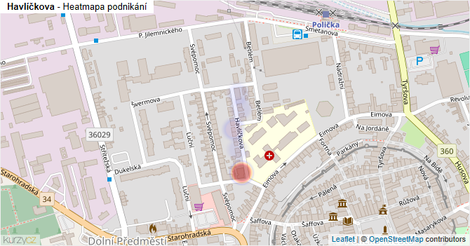 Havlíčkova - mapa podnikání