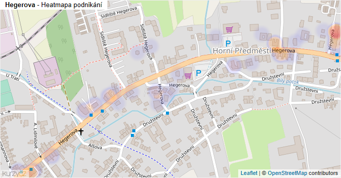 Hegerova - mapa podnikání