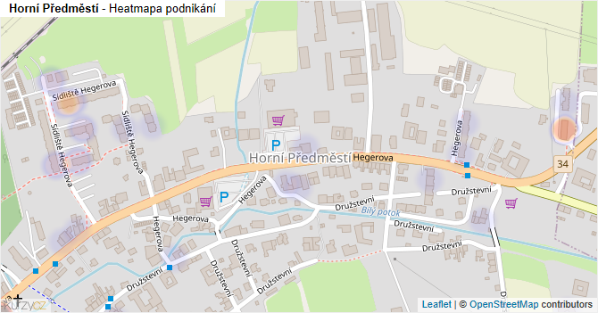 Horní Předměstí - mapa podnikání