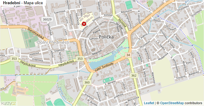 Hradební - mapa ulice