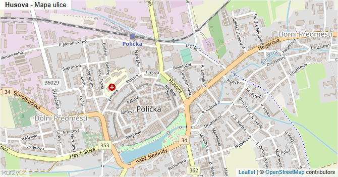Husova - mapa ulice