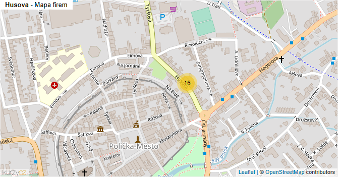 Husova - mapa firem
