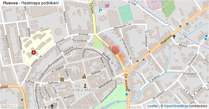 Husova - mapa podnikání