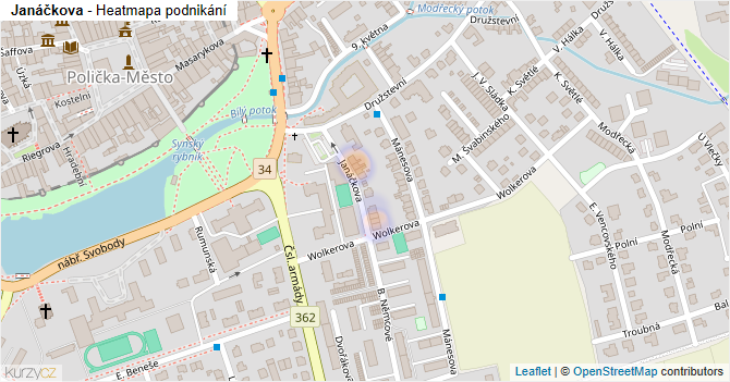 Janáčkova - mapa podnikání