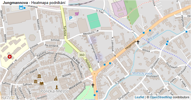 Jungmannova - mapa podnikání