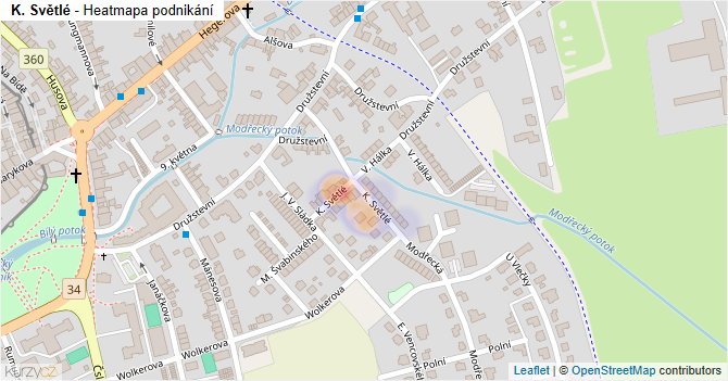 K. Světlé - mapa podnikání