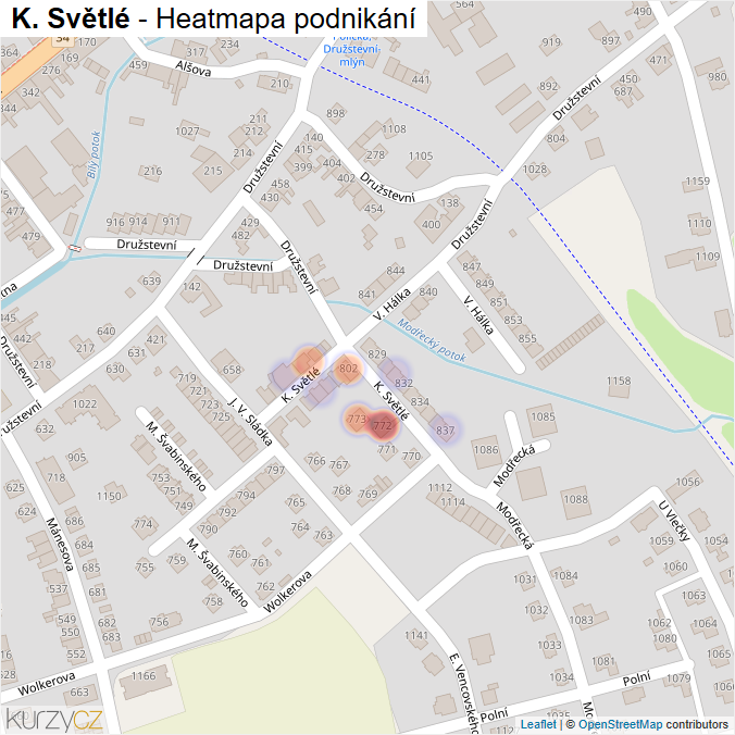Mapa K. Světlé - Firmy v ulici.