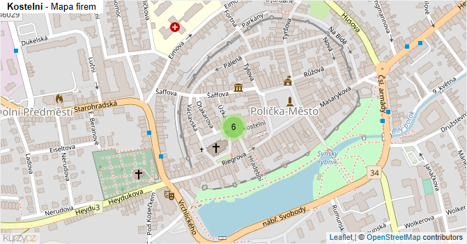 Kostelní - mapa firem