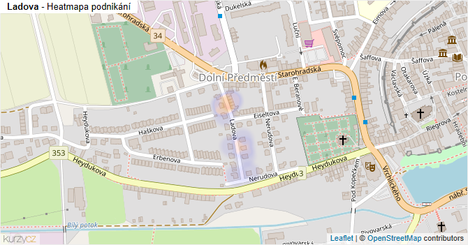 Ladova - mapa podnikání