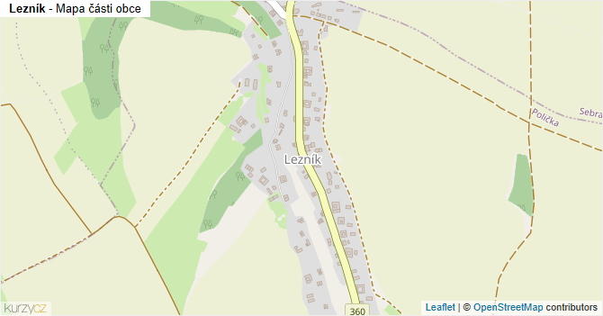 Lezník - mapa části obce