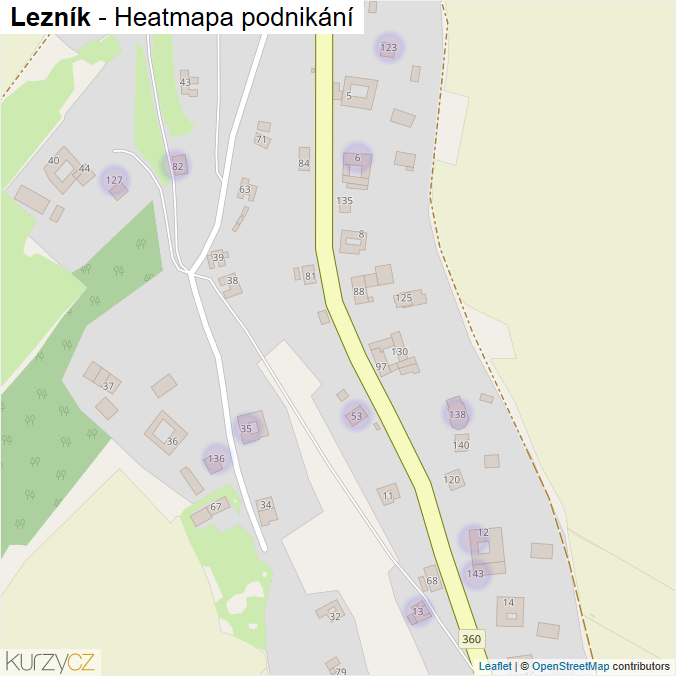 Mapa Lezník - Firmy v části obce.