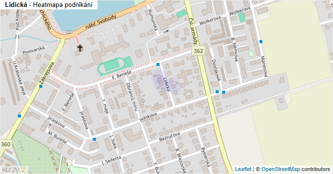 Lidická - mapa podnikání