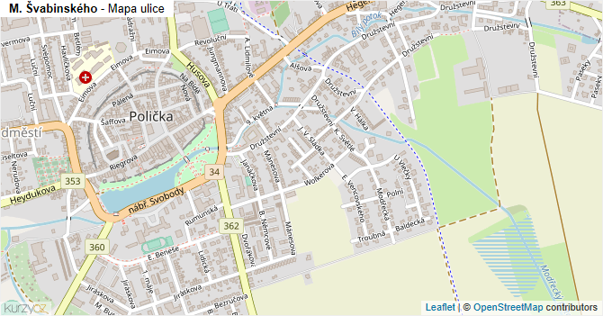 M. Švabinského - mapa ulice