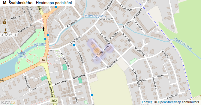 M. Švabinského - mapa podnikání