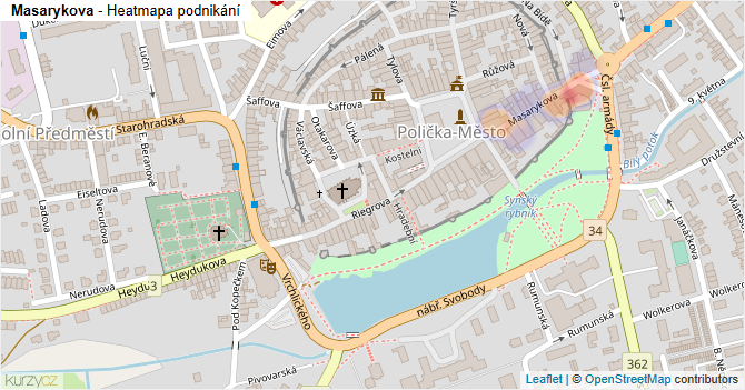 Masarykova - mapa podnikání