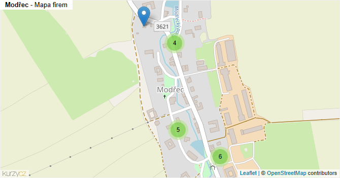 Modřec - mapa firem