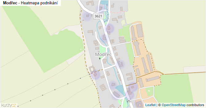 Modřec - mapa podnikání