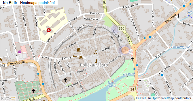 Na Bídě - mapa podnikání