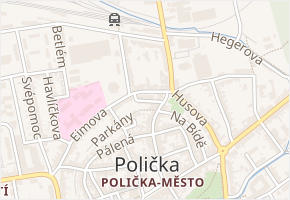 Na Jordáně v obci Polička - mapa ulice