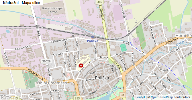 Nádražní - mapa ulice