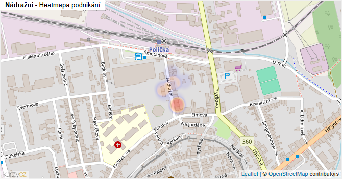 Nádražní - mapa podnikání