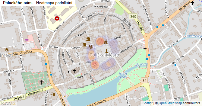 Palackého nám. - mapa podnikání