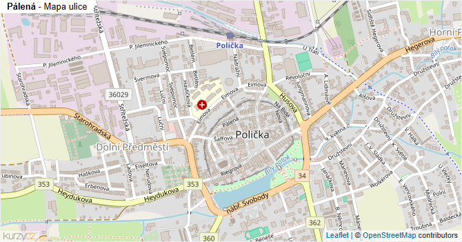 Pálená - mapa ulice